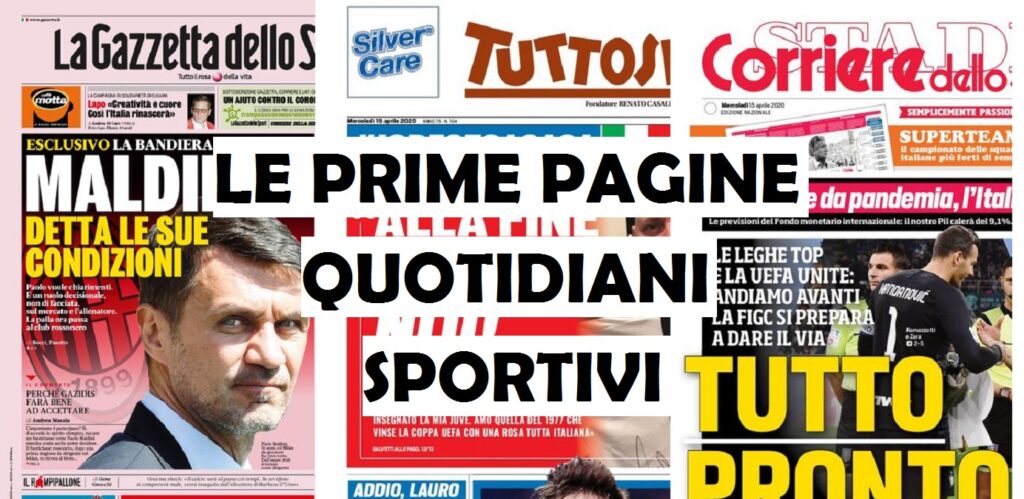 le prime pagine dei quotidiani sportivi