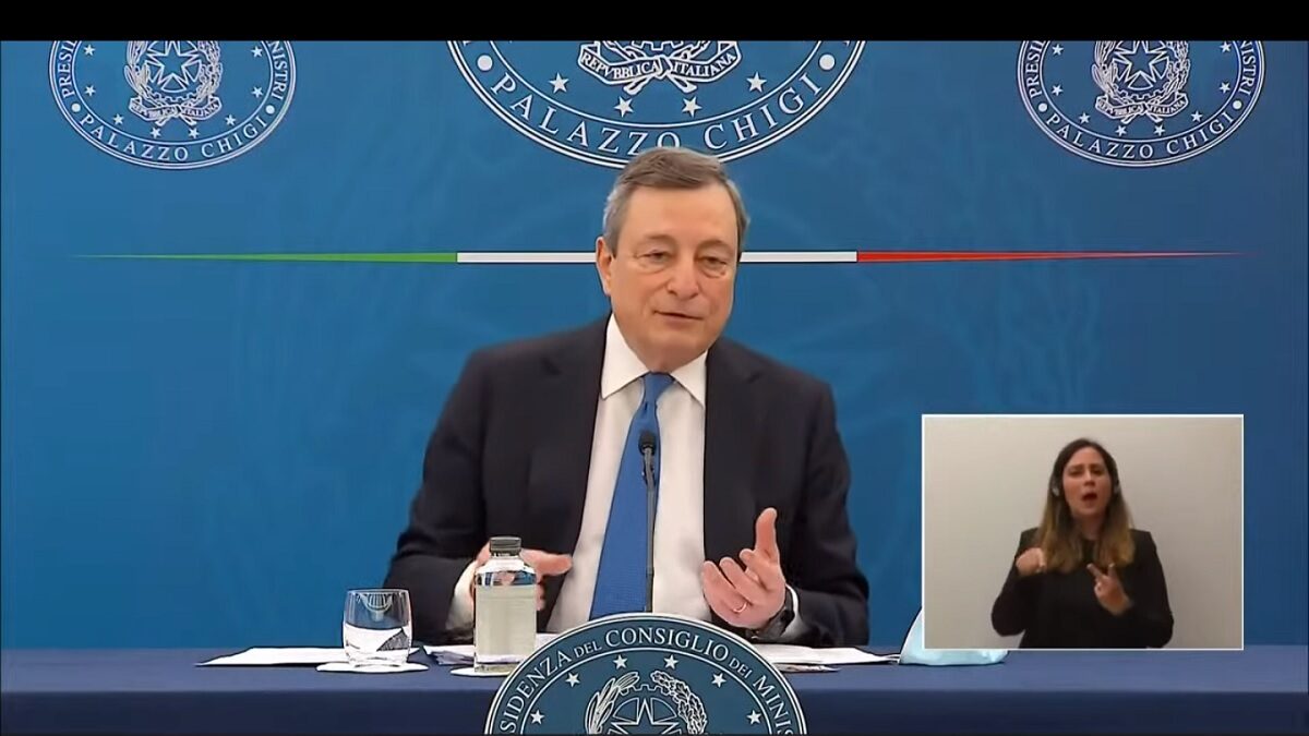 Nuove misure importanti dal 26 aprile annunciate dal Premier Draghi in conferenza stampa